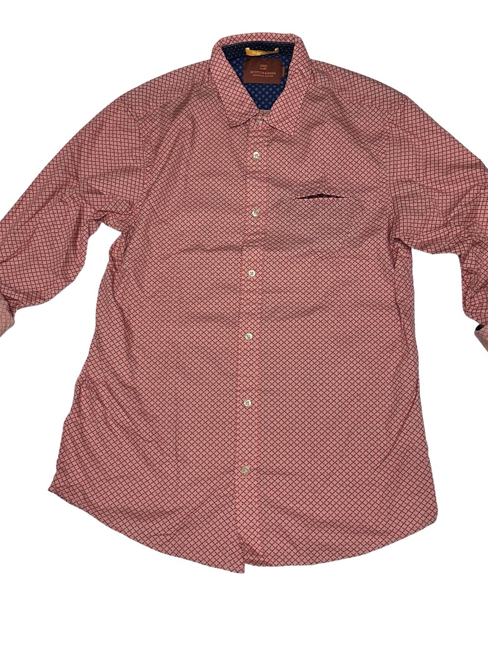Scotch & Soda Red Geometric Button-Down Shirt